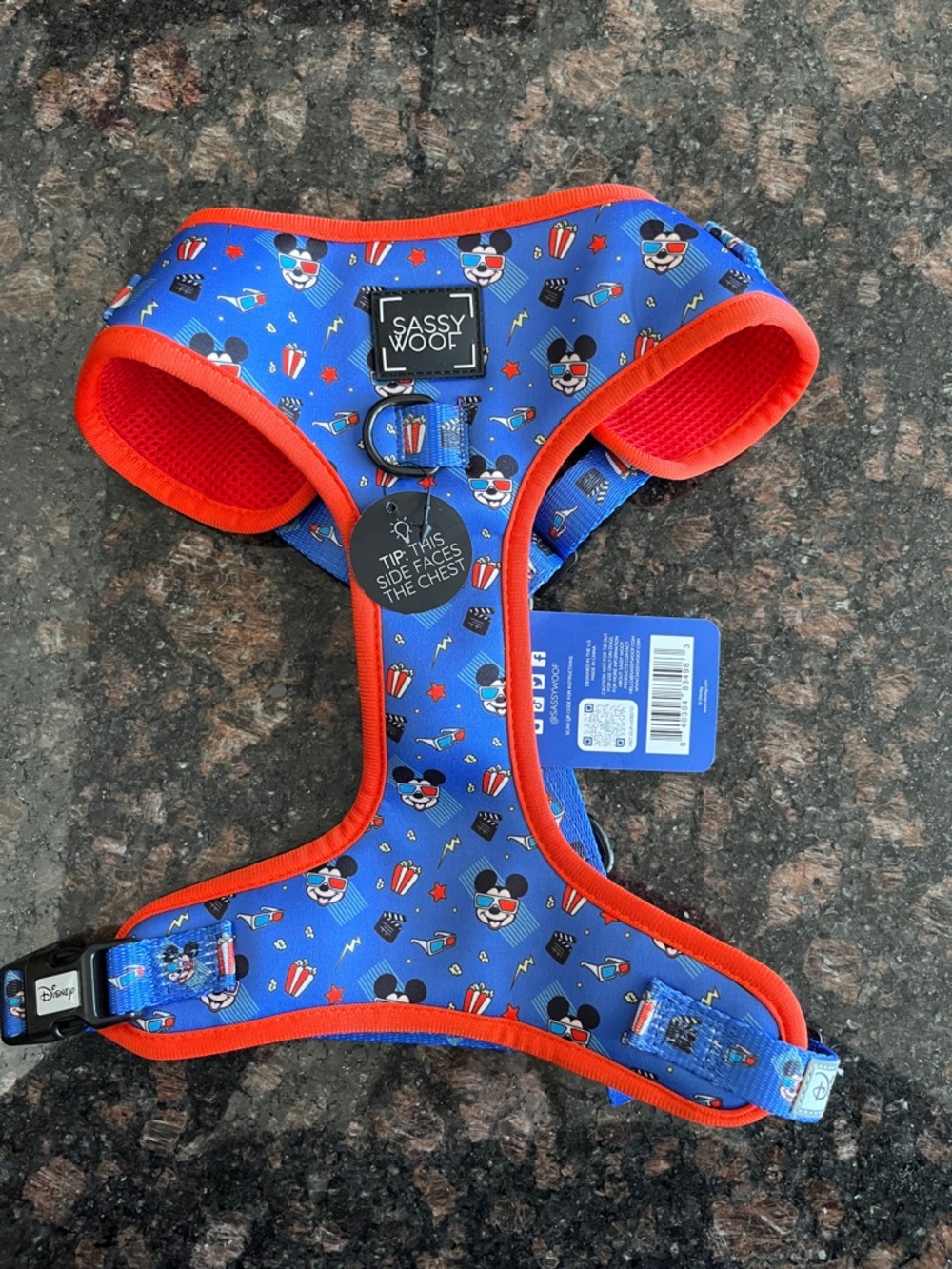 SASSY WOOF | Disney Red & Blue Mickey Mouse Dog Harness